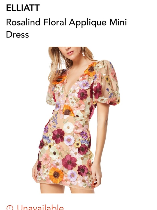 Elliatt Dresses & Skirts - Elliatt S Dress with Orange & Pink Floral Appliqué worn once